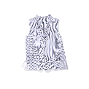 MACPHEE�}�J�t�B�[/�X�g���C�v ���b�t���u���E�X�iwhite x navy�j